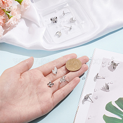 12Pcs 3 Style Brass Stud Earring Findings&nbsp;KK-BC0010-21