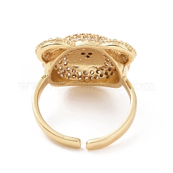 Cubic Zirconia Bear Open Cuff Rings&nbsp;RJEW-K089-01G-06