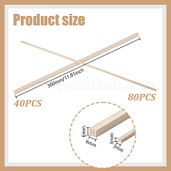 120Pcs 2 Styles Wooden Craft Sticks&nbsp;AJEW-GA0008-62