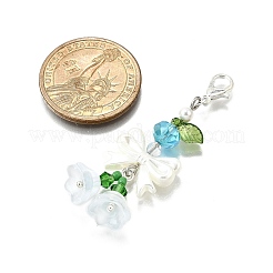 4Pcs Glass & ABS Imitation Pearl Pendant Decoration&nbsp;HJEW-TA00352