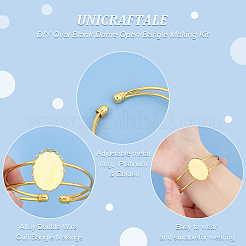 DIY Oval Blank Dome Open Bangle Making Kit&nbsp;DIY-UN0004-50