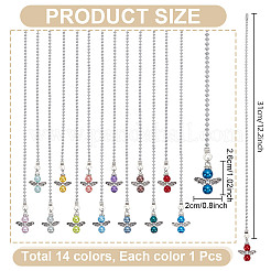14Pcs 14 Colors Angel Glass Pearl & Alloy Charms Ceiling Fan Pull Chain Extenders&nbsp;PALLOY-HY00059