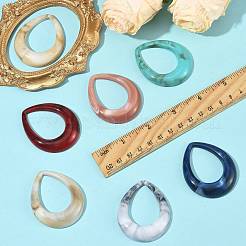 24Pcs 6 Colors Acrylic Big Pendants&nbsp;OACR-FS0002-65