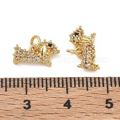 Brass Micro Pave Black Cubic Zirconia Charms&nbsp;CU-CBAF0F8-08G