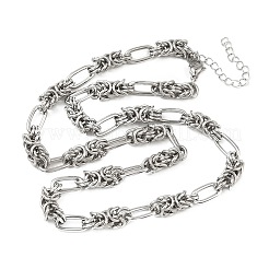 6MM 304 Stainless Steel Byzantine Chain Necklaces for Women&nbsp;NJEW-G201-05P