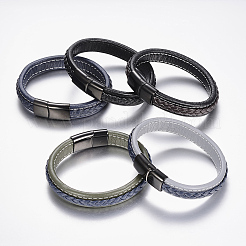 Braided Leather Cord Bracelets&nbsp;BJEW-H561-10