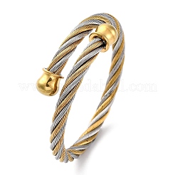304 Stainless Steel Torque Bangles for Women&nbsp;BJEW-P310-10GP