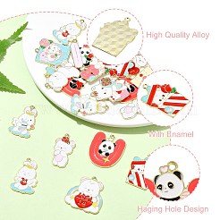 34Pcs 17 Styles Valentine's Day Alloy Enamel Pendants&nbsp;FIND-CJ0002-98