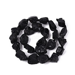Raw Rough Natural Black Tourmaline Beads Strands&nbsp;G-N362-09A-01