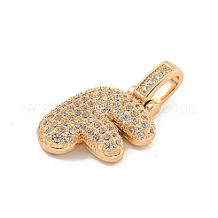 Brass Micro Pave Clear Cubic Zirconia Pendants&nbsp;KK-B099-01G-F