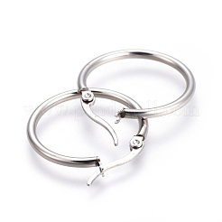 Tarnish Resistant 201 Stainless Steel Hoop Earrings&nbsp;EJEW-A052-19B-P