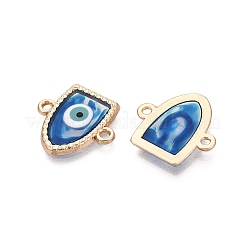 Alloy Enamel Blue Evil Eye Links Connector Charms with Resin&nbsp;ENAM-N071-03E-G