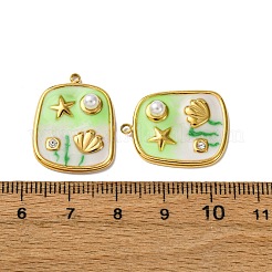 304 Stainless Steel Enamel Pendants&nbsp;STAS-L299-18G-02