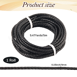 5M Braided Leather Cord with Core&nbsp;WL-CL0001-07B