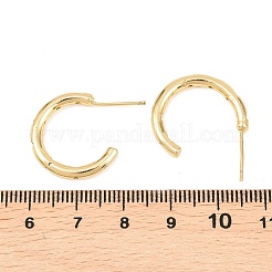 C-Shaped Brass Clear Cubic Zirconia Stud Earrings&nbsp;EJEW-A156-10B-G