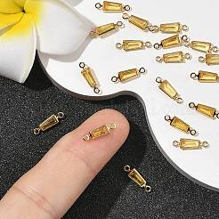 SHEGRACE Brass Pave Cubic Zirconia Trapezoid Connector Charms&nbsp;XGRQ2O758-444C-G