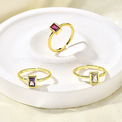 3Pcs 3 Colors Brass Micro Pave Cubic Zirconia Cuff Rings for Women&nbsp;RJEW-S399-06G