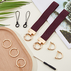 2 Sets Zinc Alloy Nylon Rubber Keychains&nbsp;KEYC-HS0001-12A
