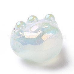 UV Plating Rainbow Iridescent Luminous Acrylic Beads&nbsp;X-OACR-E010-07