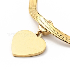 Crystal Rhinestone Heart Pendant Necklace with Herringbone Chains&nbsp;NJEW-I116-04G