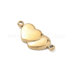 304 Stainless Steel Double Heart Links Connector Charms&nbsp;STAS-B140-06G