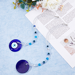 2Pcs Blue Lampwork Evil Eye Car Hanging Ornament&nbsp;HJEW-DC0001-13