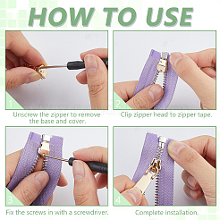 Stainless Steel Zipper Accessories&nbsp;FIND-WH0173-498KCG