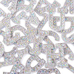Alphabet Resin Rhinestone Patches&nbsp;DIY-TAC0005-45D