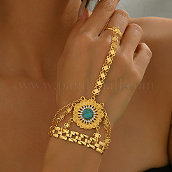 Bohemian Alloy Floral Link Ring Bracelets for Women&nbsp;NH6522