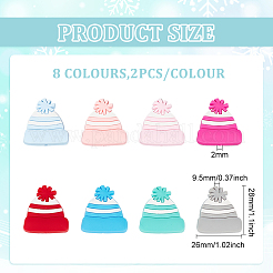 16Pcs 8 Colors Christmas Theme Silicone Beads&nbsp;SIL-CA0002-50