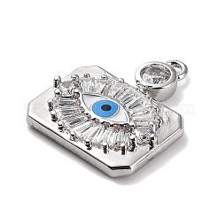 Rack Plating Brass Micro Pave Cubic Zirconia and Enamel Pendants&nbsp;KK-Q786-06P