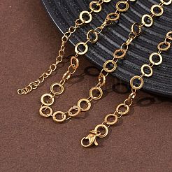 304 Stainless Steel 6MM Ring Link Chain Necklaces&nbsp;NJEW-P343-01A-G