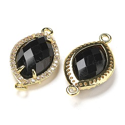 Natural Obsidian Faceted Horse Eye Connector Charms&nbsp;G-G181-07G-08