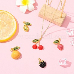 5Pcs 5 Styles Brass Rhinestone Pendants&nbsp;KK-CJ0003-38