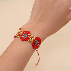Glass Seed Beaded Braided Bead Bracelets for Women&nbsp;IL9992