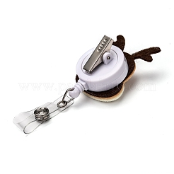 Christmas Reindeer/Stag/Deer Felt & ABS Plastic Badge Reel&nbsp;AJEW-I053-09