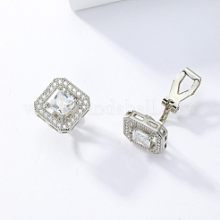 Brass Rhinestone Clip-on Earrings&nbsp;SZ0570
