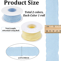 2 Rolls 2 Colors Polyester Ruffled Ribbon for Sewing Decoration&nbsp;OCOR-CY0003-19B