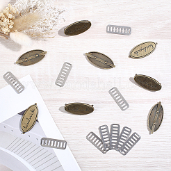 10Pcs Handmade Oval Zinc Alloy Label Tags&nbsp;FIND-AN0001-72AB