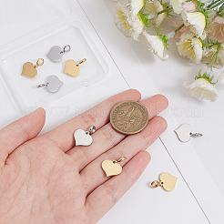4 Sets 2 Colors Engravable 304 Stainless Steel European Dangle Charms&nbsp;FIND-BC0004-31