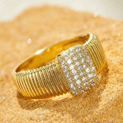 Brass Micro Pave Clear Cubic Zirconia Finger Rings&nbsp;FS-WGEE21A-01