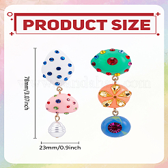 1 Piar Geometric Resin Acrylic Dangle Stud Earrings&nbsp;EJEW-LP0007-020