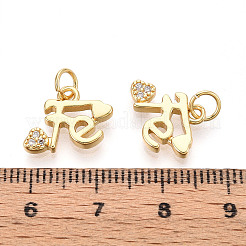 Brass Micro Pave Cubic Zirconia Charms&nbsp;KK-N265-31G