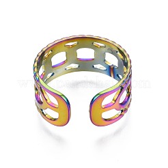 304 Stainless Steel Curb Chain Shape Cuff Ring&nbsp;RJEW-N038-084