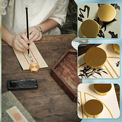 Brass Chinese Calligraphy Paper Weight Cast&nbsp;DJEW-WH0050-26A-G