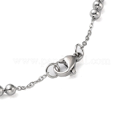 Non-Tarnish 304 Stainless Steel Round Beaded Link Chain Necklaces for Women&nbsp;NJEW-D058-02P