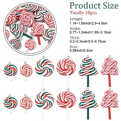 18Pcs 6 Styles Handmade Polymer Clay Pendants&nbsp;CLAY-YW0002-68