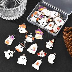 24Pcs 12 Styles Halloween Theme Alloy Enamel Pendants&nbsp;ENAM-FP0003-01
