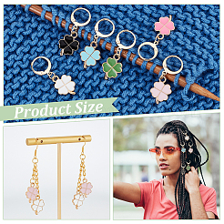 Alloy Enamel Clover Pendant Locking Stitch Markers&nbsp;HJEW-AB00082