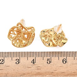 Brass Flower Stud Earrings&nbsp;EJEW-D337-10G